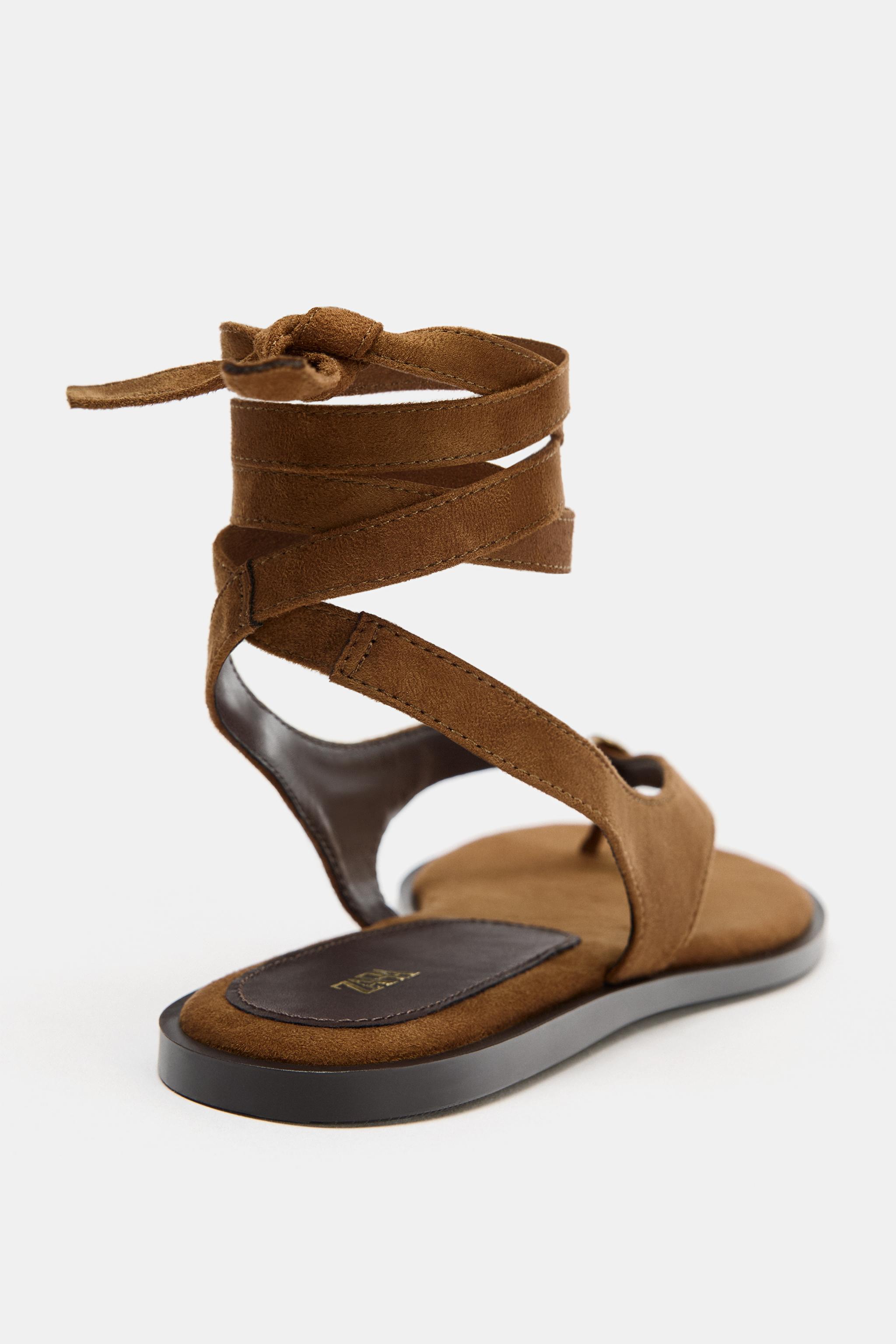 TIED FLAT SANDALS