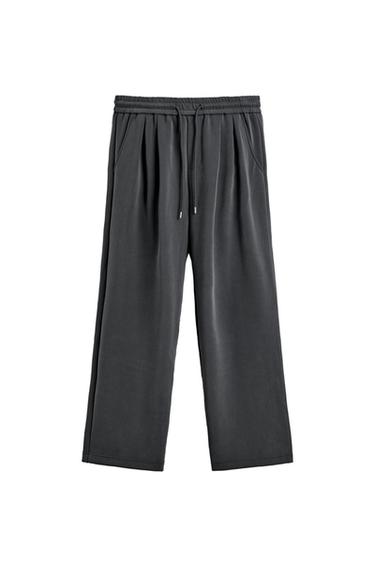 SOFT FADED WIDE-LEG JOGGERS - Blue / Grey by Zara