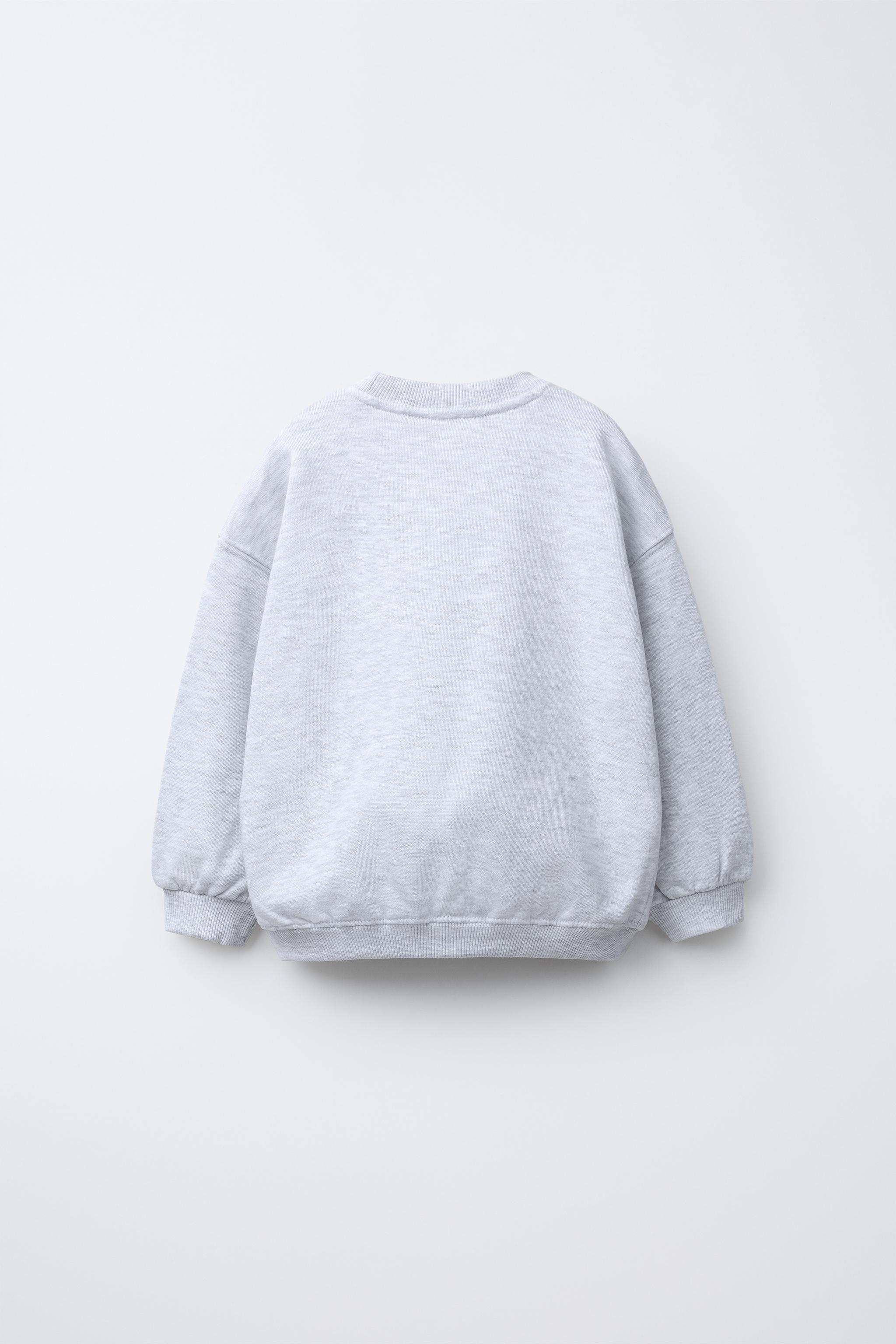 RAISED TEXT SWEATSHIRT - Gray marl | ZARA United States