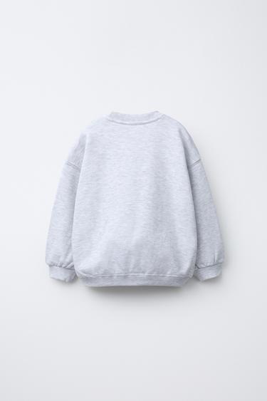RAISED SLOGAN SWEATSHIRT - Grey marl by Zara - Image 1