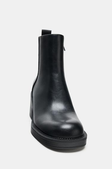 BOTTINES À TALONS ÉPAIS - Noir de Zara - Image 5