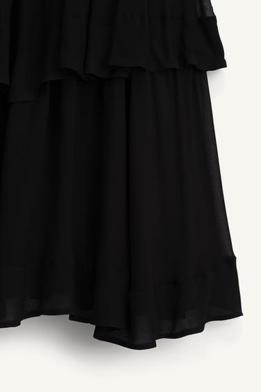 JUPE MI-LONGUE À VOLANTS ÉDITION LIMITÉE - Noir de Zara - Image 8