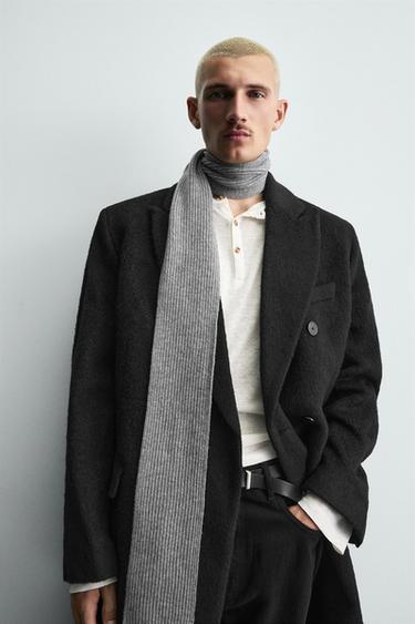 MANTEAU CROISÉ AVEC LAINE - Noir de Zara - Image 4