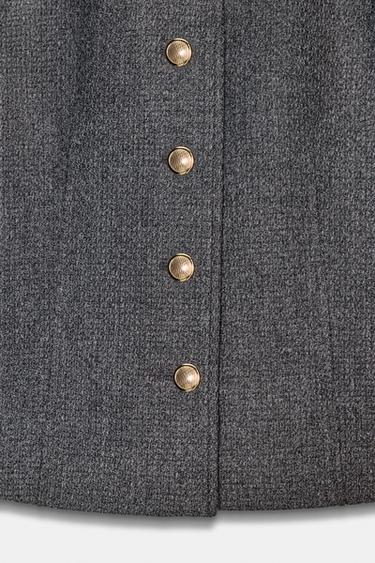 BLAZER ENTALLADA CUELLO REDONDO - Gris de Zara