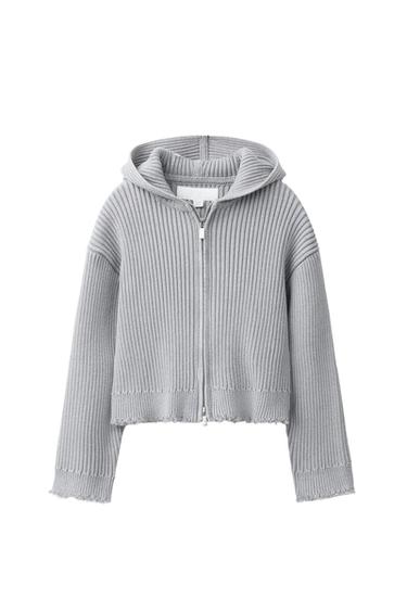 PLETENA JAKNA Z ZADRGO - Srednje siva od Zare