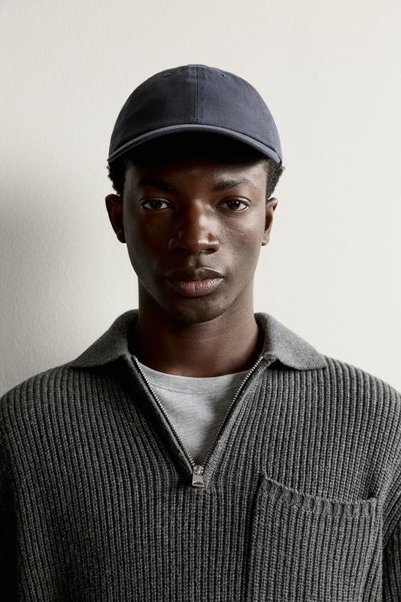 CASQUETTE À FERMETURE MIXTE - Bleu marine de Zara - Image 0