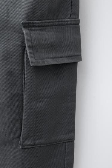 PANTALON SERGÉ CARGO - Bleu / Gris de Zara - Image 3