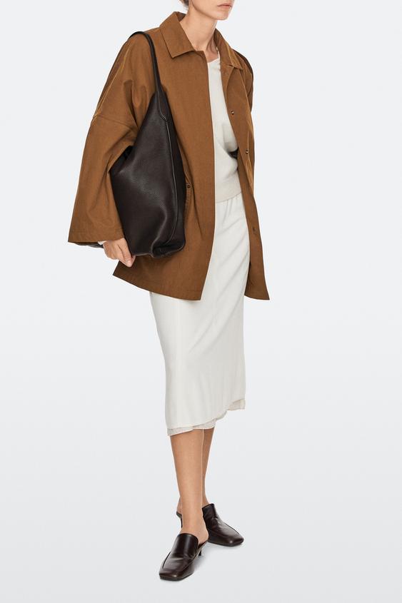Bolso de hombro piel napa - Marrón de Zara - Imagen 0