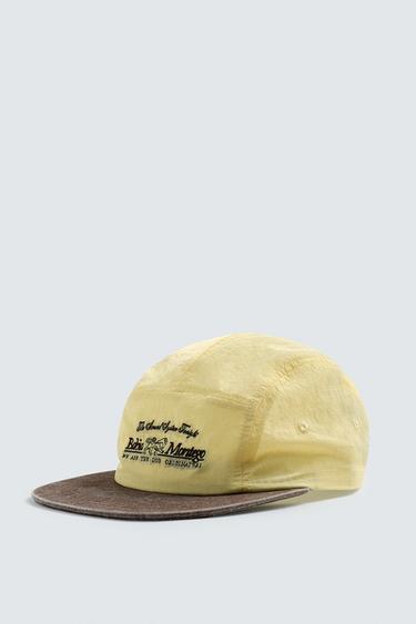CASQUETTE À VISIÈRE PLATE BRODERIE CONTRASTANTE - Jaune de Zara