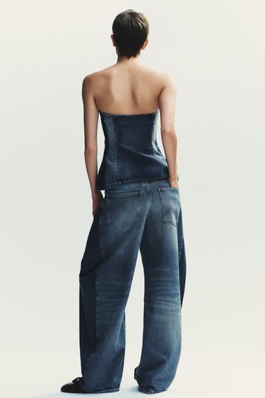 HIGH-WAIST OVERSIZE BALLOON JEANS - Navy blue by Zara - Image 4
