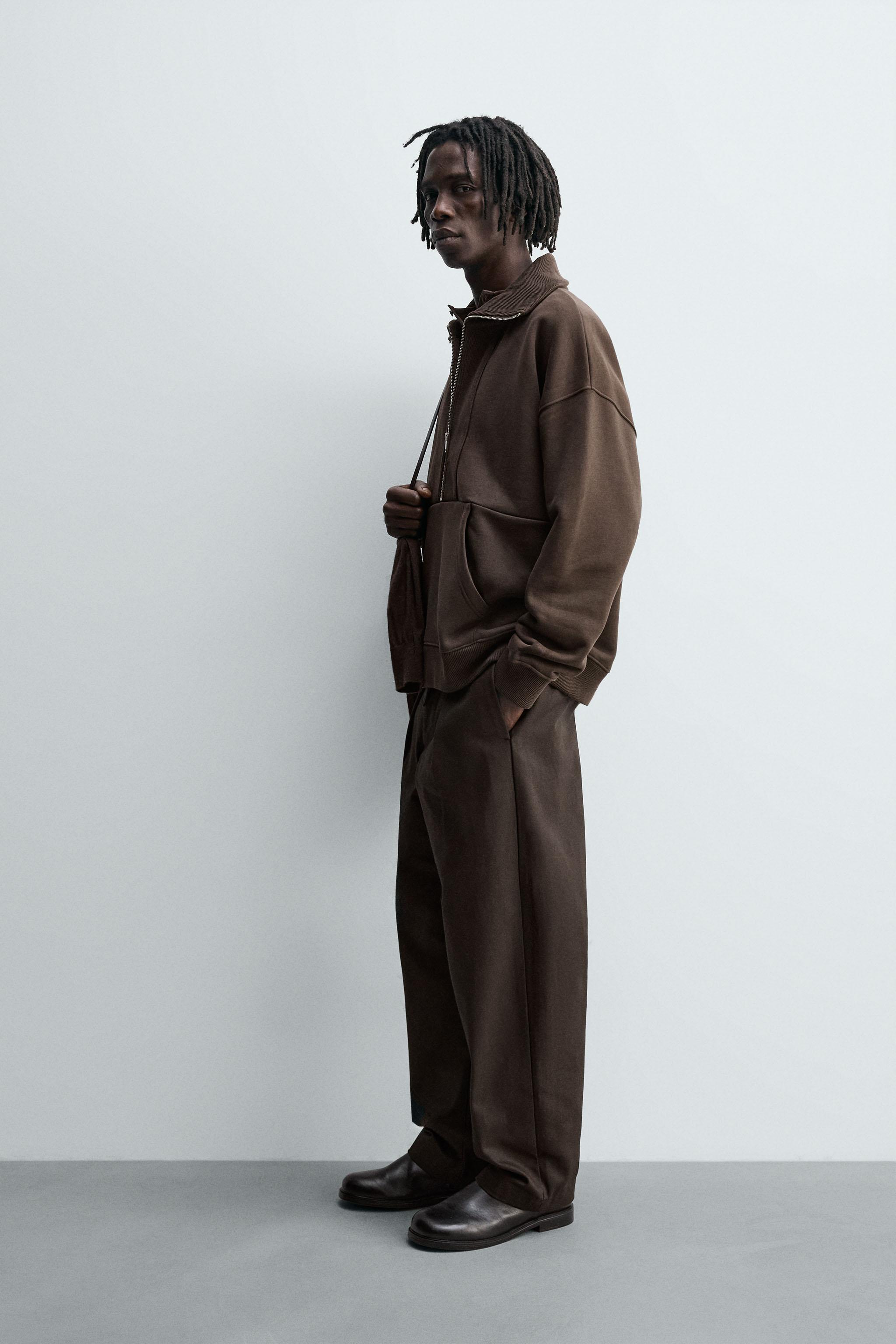 QUARTER-ZIP RIB SWEATSHIRT