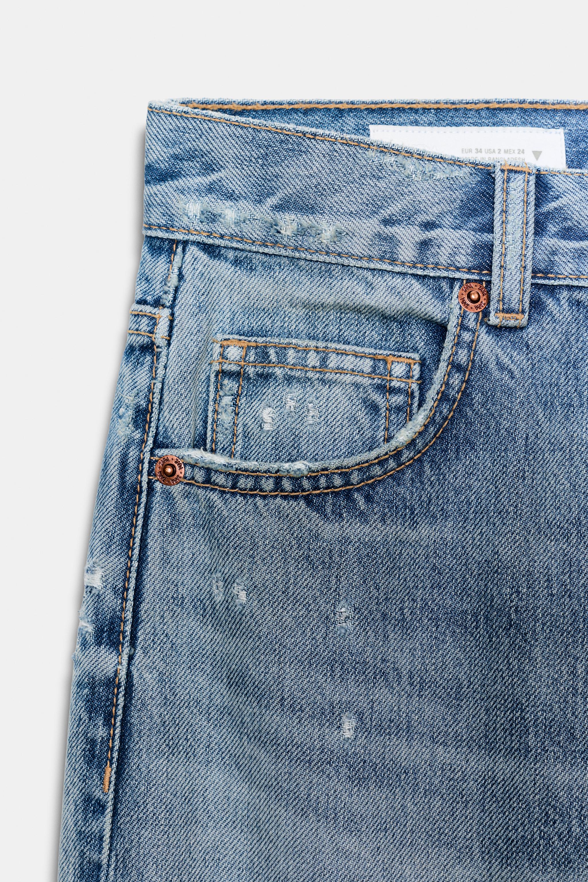 TRF RIPPED HIGH WAIST WIDE LEG JEANS