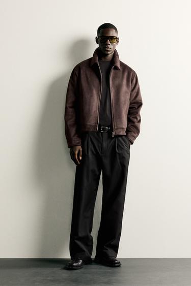 CAZADORA EFECTO ANTE REGULAR FIT - Chocolate de Zara - Imagen 0