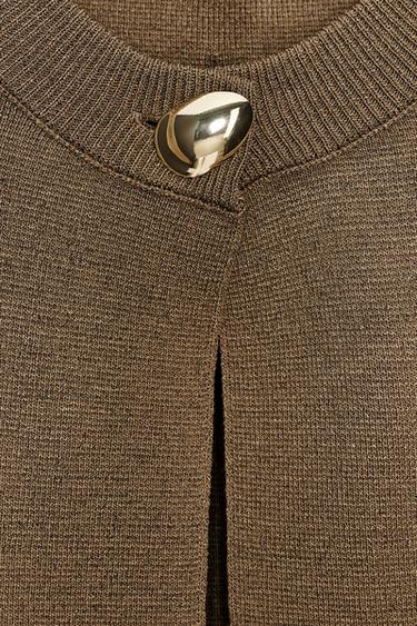 SHORT SLEEVE CARDIGAN - Khaki by Zara - Image 6