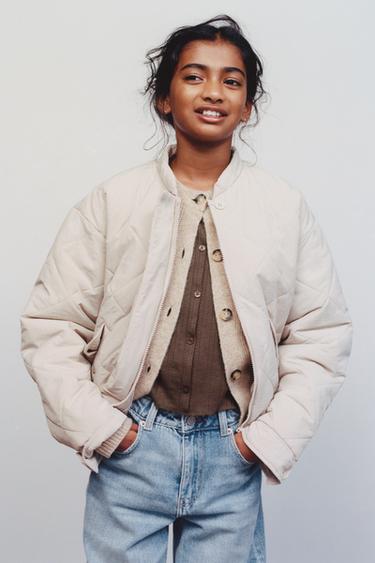 QUILTED BOMBER JACKET - Stone by Zara