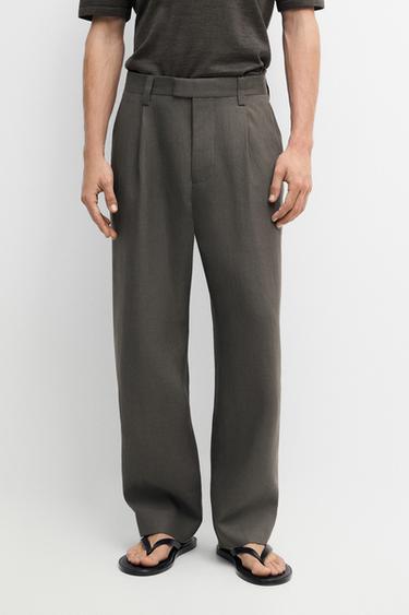Zara Linen suit trousers - Dark green