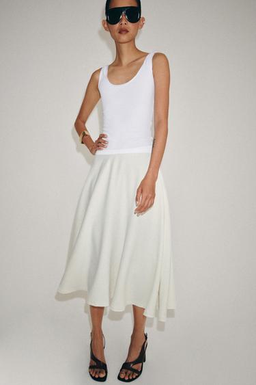 JUPE MIDI CAPE ZW COLLECTION - Écru de Zara - Image 3
