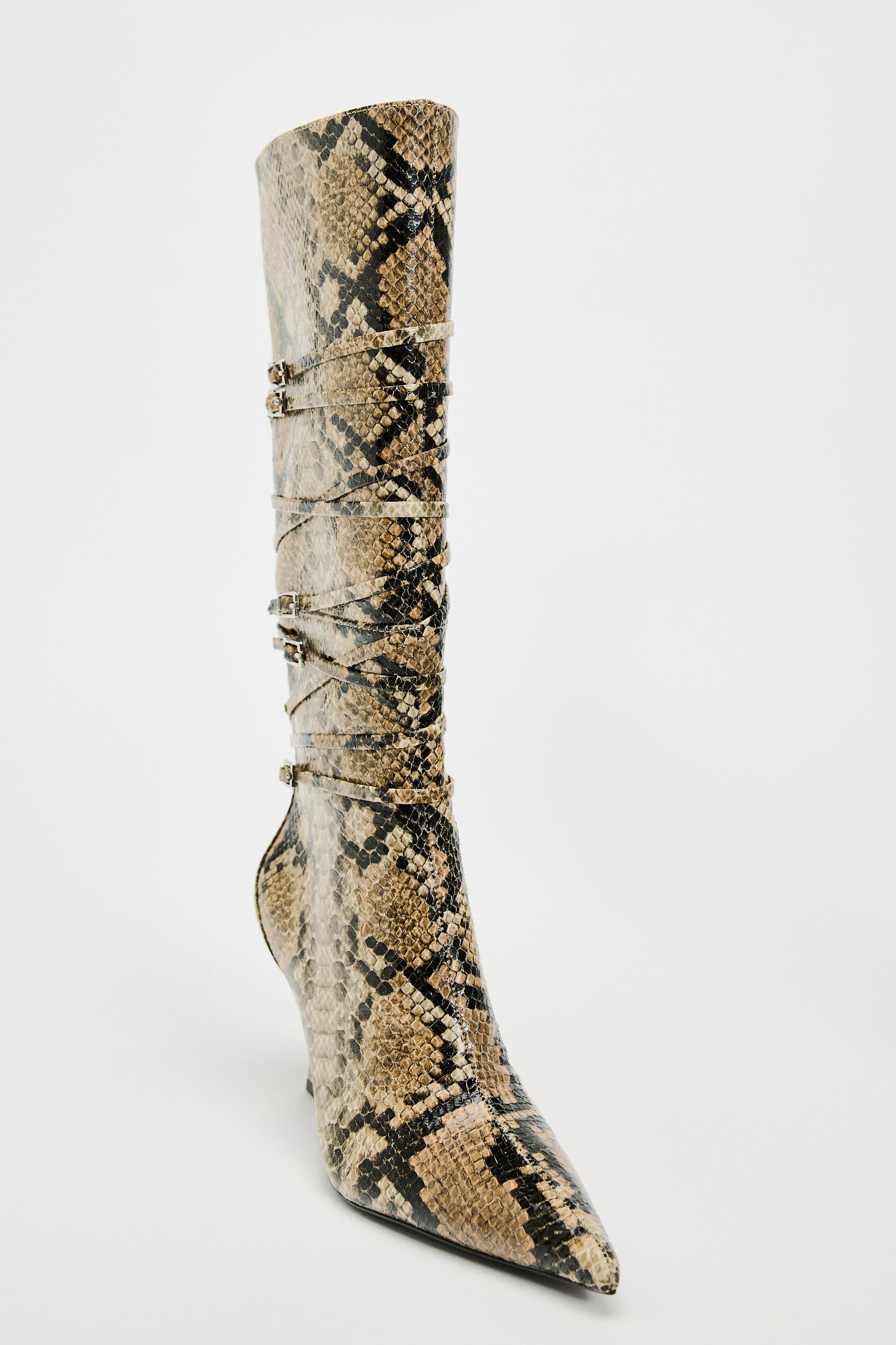 Zara snake print outlet boots