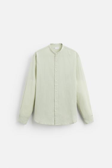CAMISA EFECTO ARRUGADO - Khaki de Zara