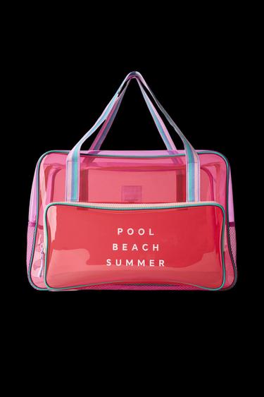 Zara MAXI BEACH BOWLING BAG - Pink - Image 0