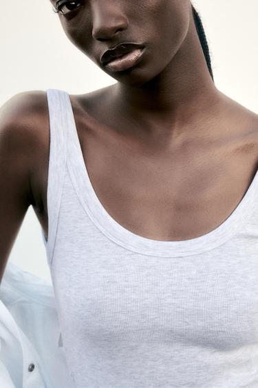 BODY CÔTELÉ - Gris chiné de Zara - Image 3
