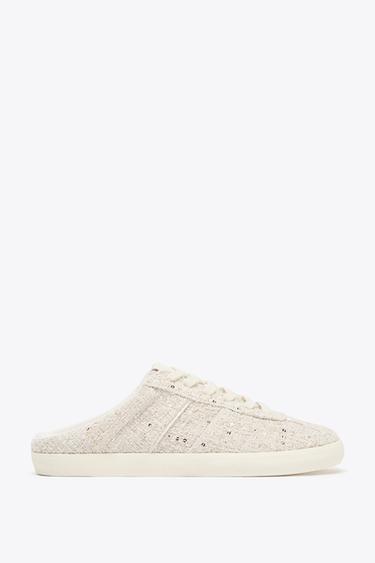 FABRIC SLINGBACK TRAINERS - Ecru White by Zara - Image 0