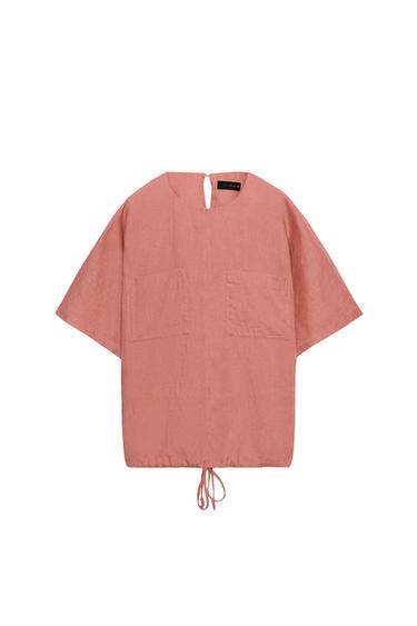 TOP LINO 100% CORDONES ZW COLLECTION - Coral de Zara