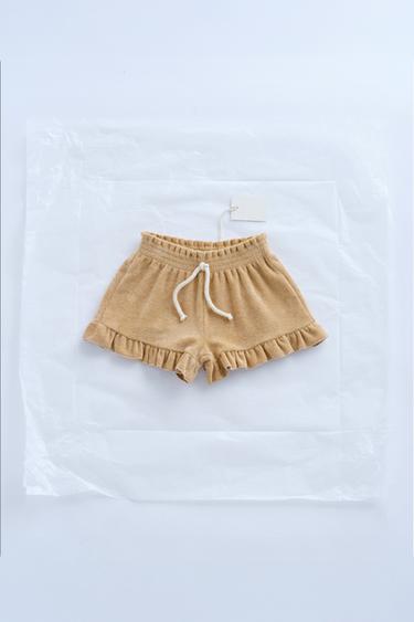 ZARA TIMELESS - RUFFLED TOWELLING BERMUDA SHORTS - Sand by Zara - Image 0