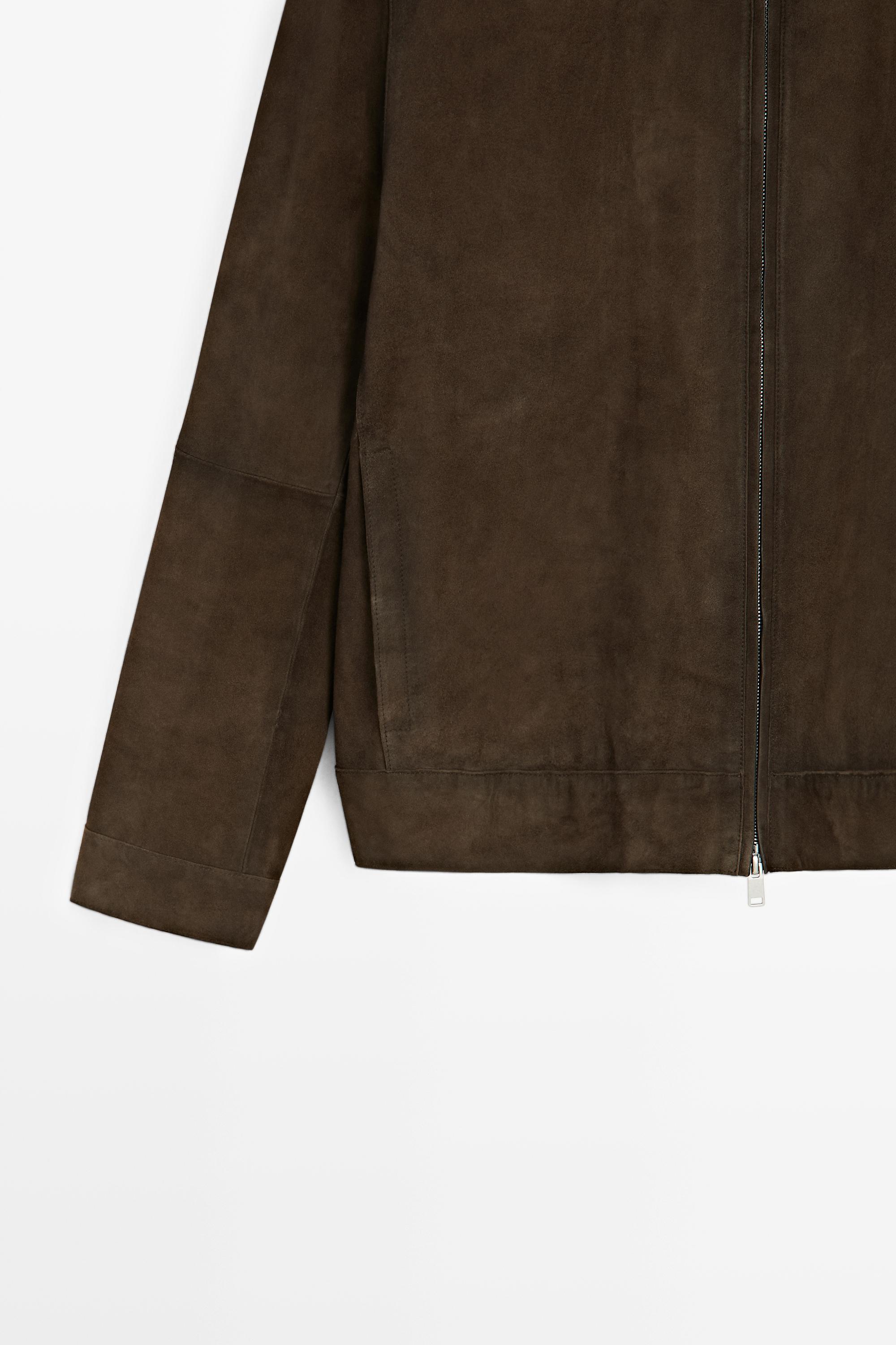 Veste en cuir finition daim