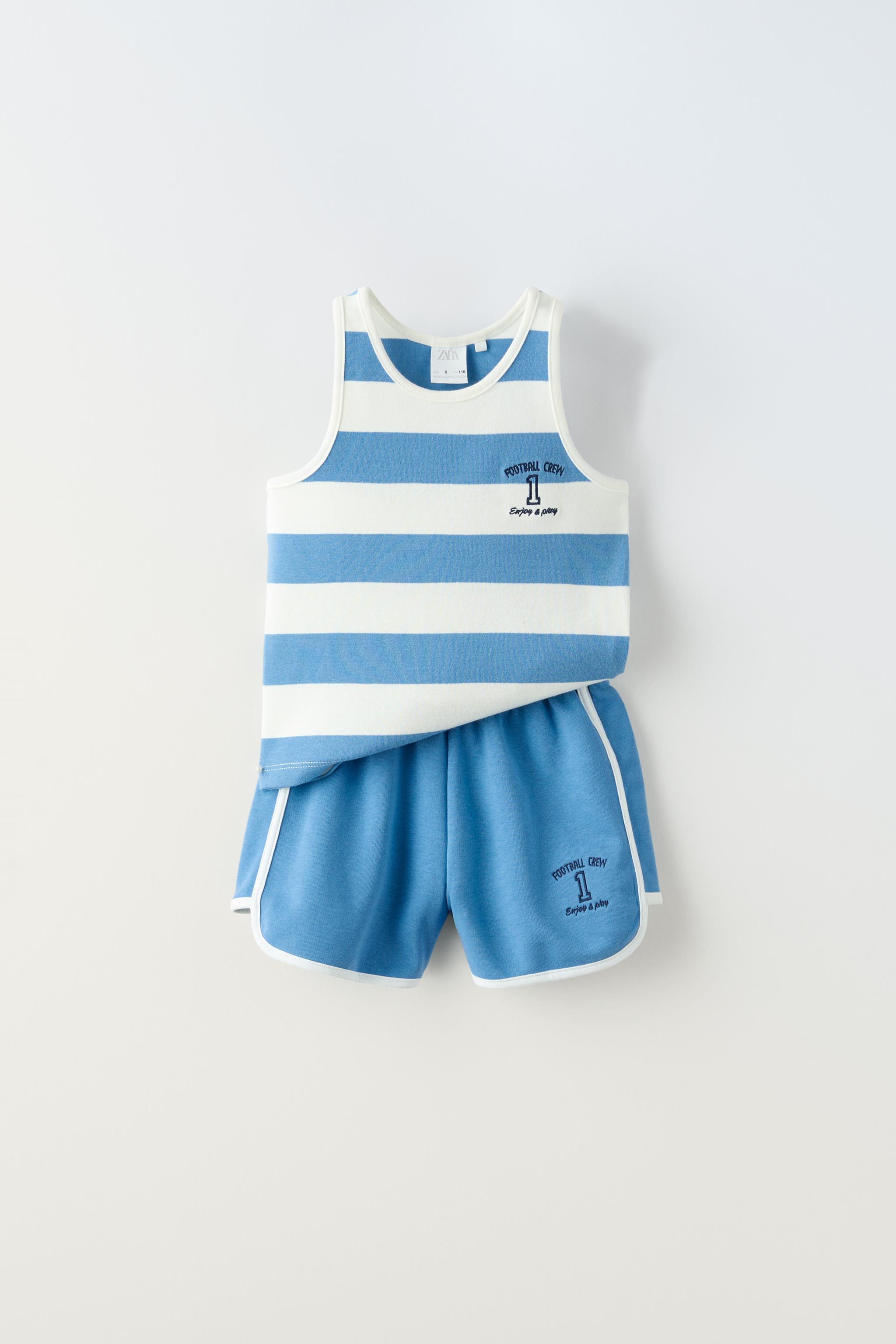 PACK OF CONTRAST TOP AND SHORTS SET - Ecru