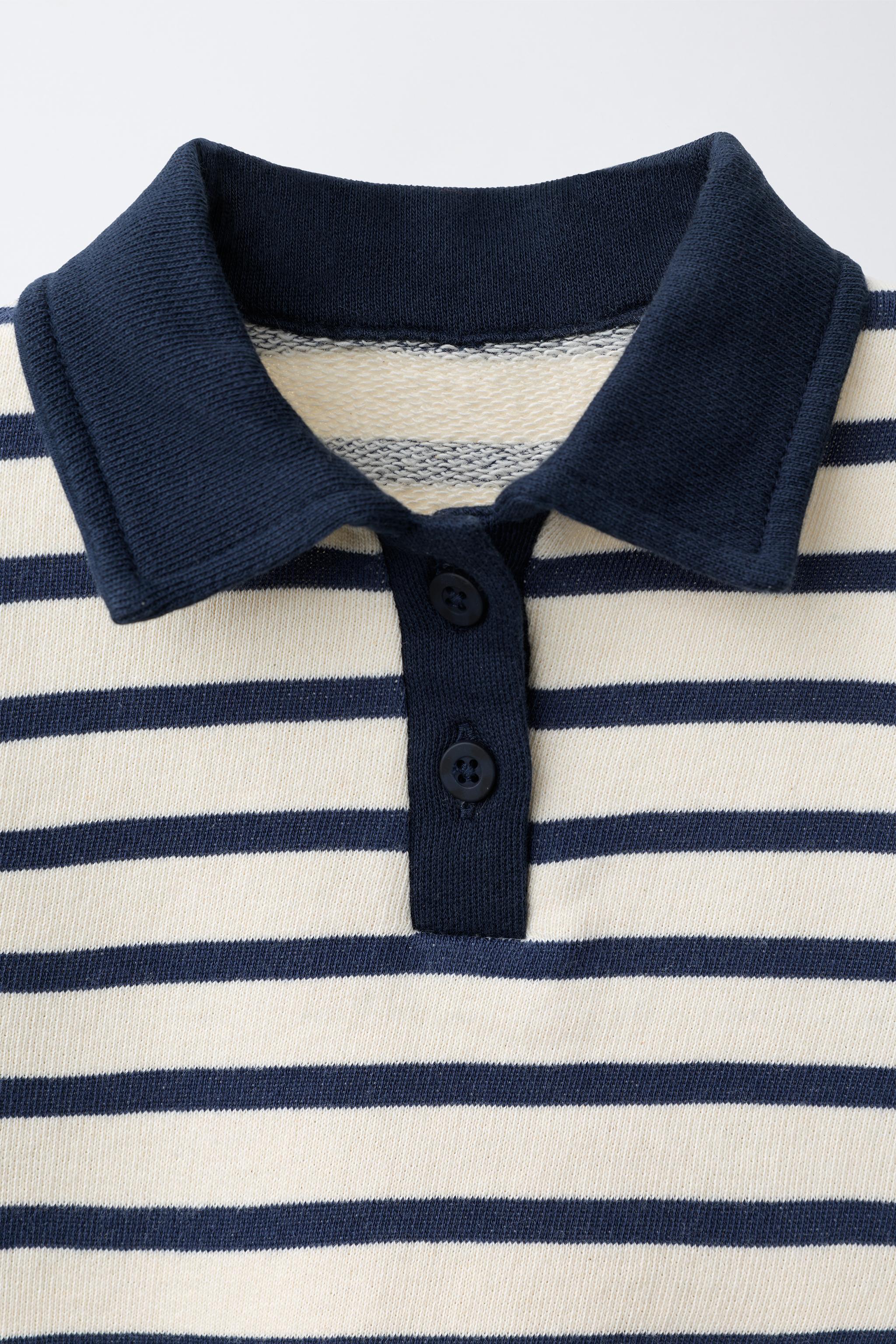 STRIPED POLO SWEATSHIRT
