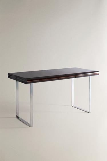 SCHREIBTISCH AUS HOLZ UND STAHL - Dunkelbraun von Zara - Bild 0