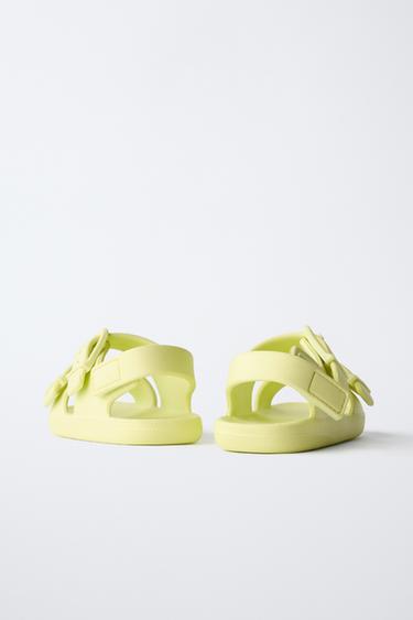 BUCKLED RUBBERISED SANDALS - Lime Green by Zara - Image 4