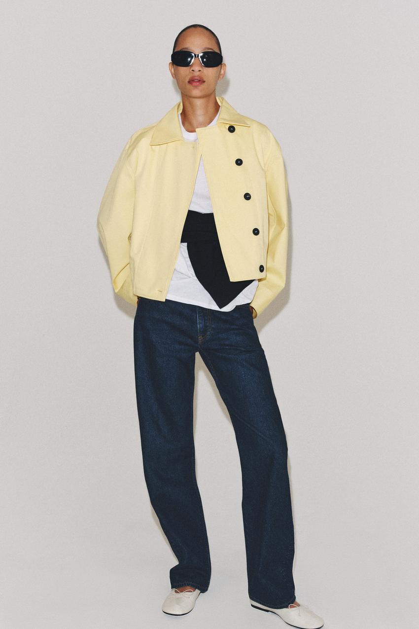 ZW COLLECTION クロップド丈ジャケット - イエロー | ZARA Japan / 日本