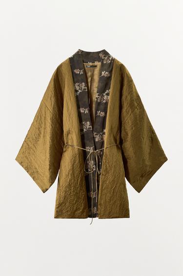 KIMONO RÉVERSIBLE IMPRIMÉ - Bronze de Zara - Image 2
