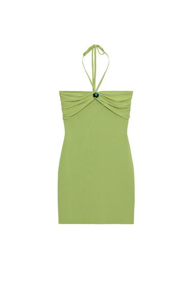 VESTITO BANDEAU MAGLIA SFERA - Verde di Zara