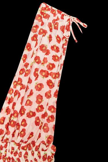 Zara FLORAL PRINT SHORT DRESS - Reds