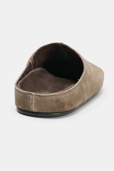 CHAUSSURES DESTALONNÉES EN DAIM - Gris taupe de Zara - Image 6
