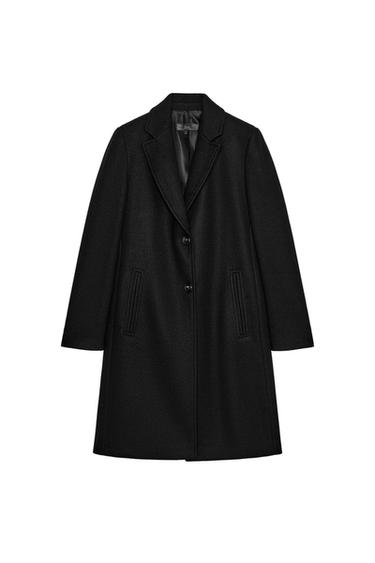 Zara SOFT SHOULDER PAD COAT - Black
