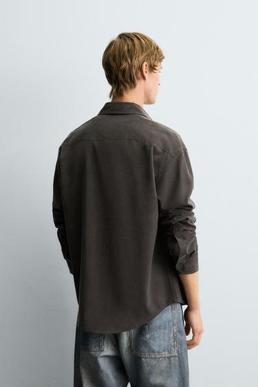 FLOWING RELAXED FIT SHIRT - mink brown by Zara - Image 2