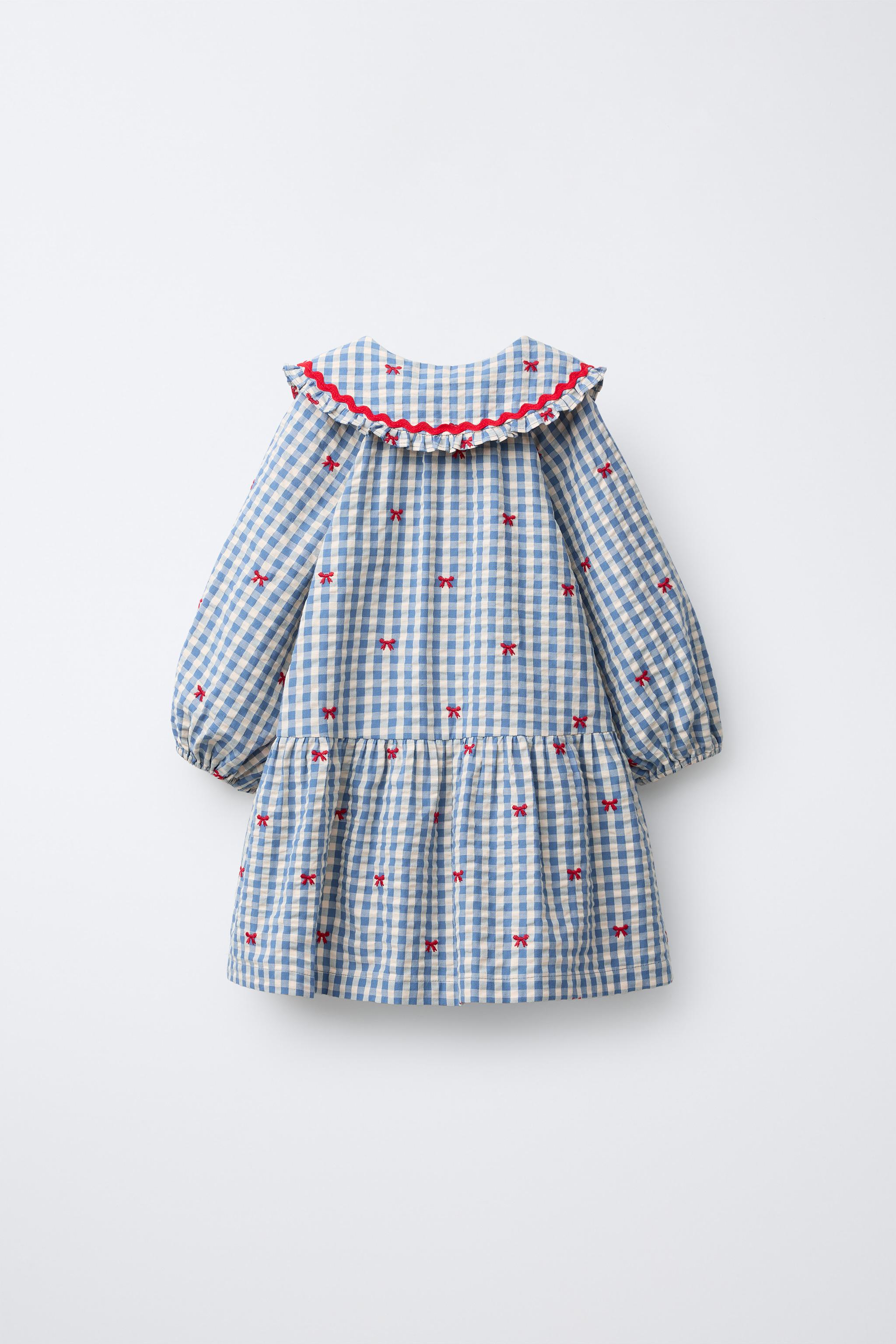 ROBE À CARREAUX AVEC LACETS BRODÉS