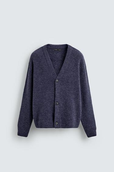 ÁO CARDIGAN DỆT KIM VẢI SẦN - Màu chàm từ Zara