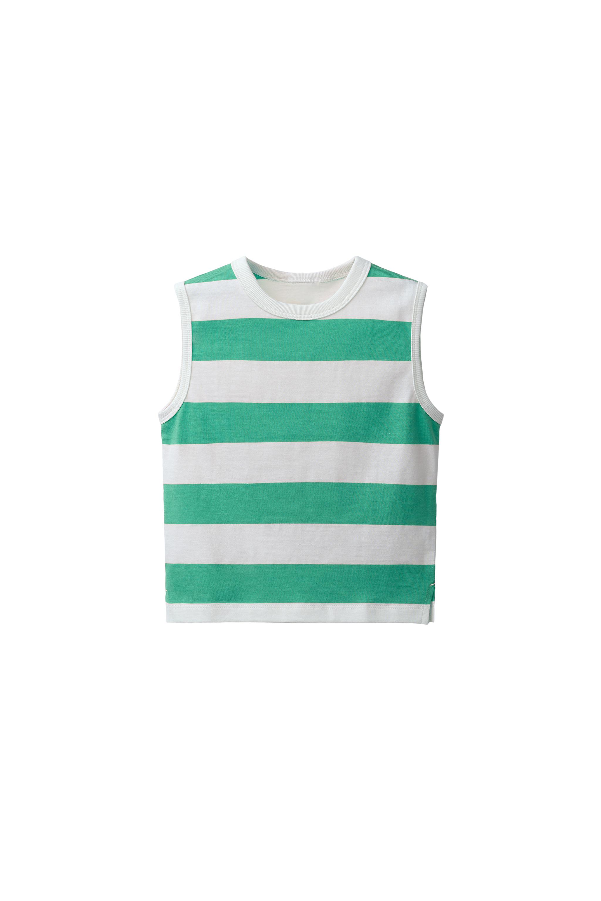 カットソー(半袖/袖なし) GREED SLAB CUT STRIPE  sleeveless STRIPED SLEEVELESS T-SHIRT - Green | ZARA United States