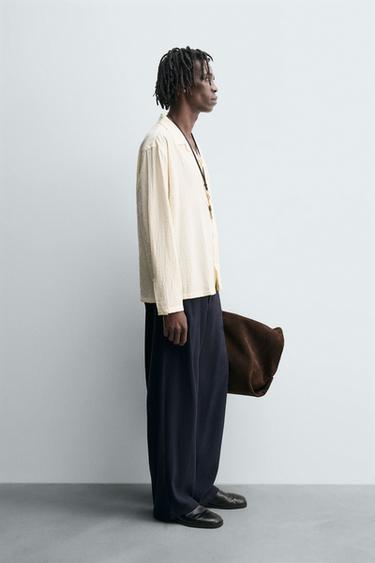 CREASED-EFFECT FLOWING SHIRT - Ecru by Zara - Image 3