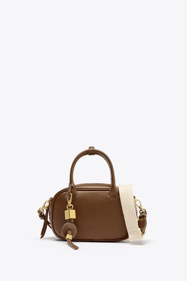 MINI BORSA CON IMPUNTURA - Fango scuro di Zara