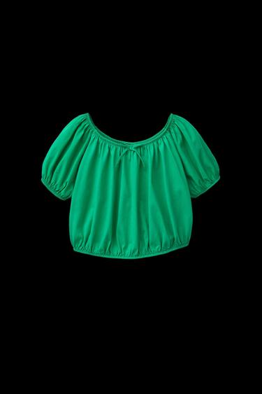 COMBINATION ELASTICATED TOP - Green by Zara - Image 0