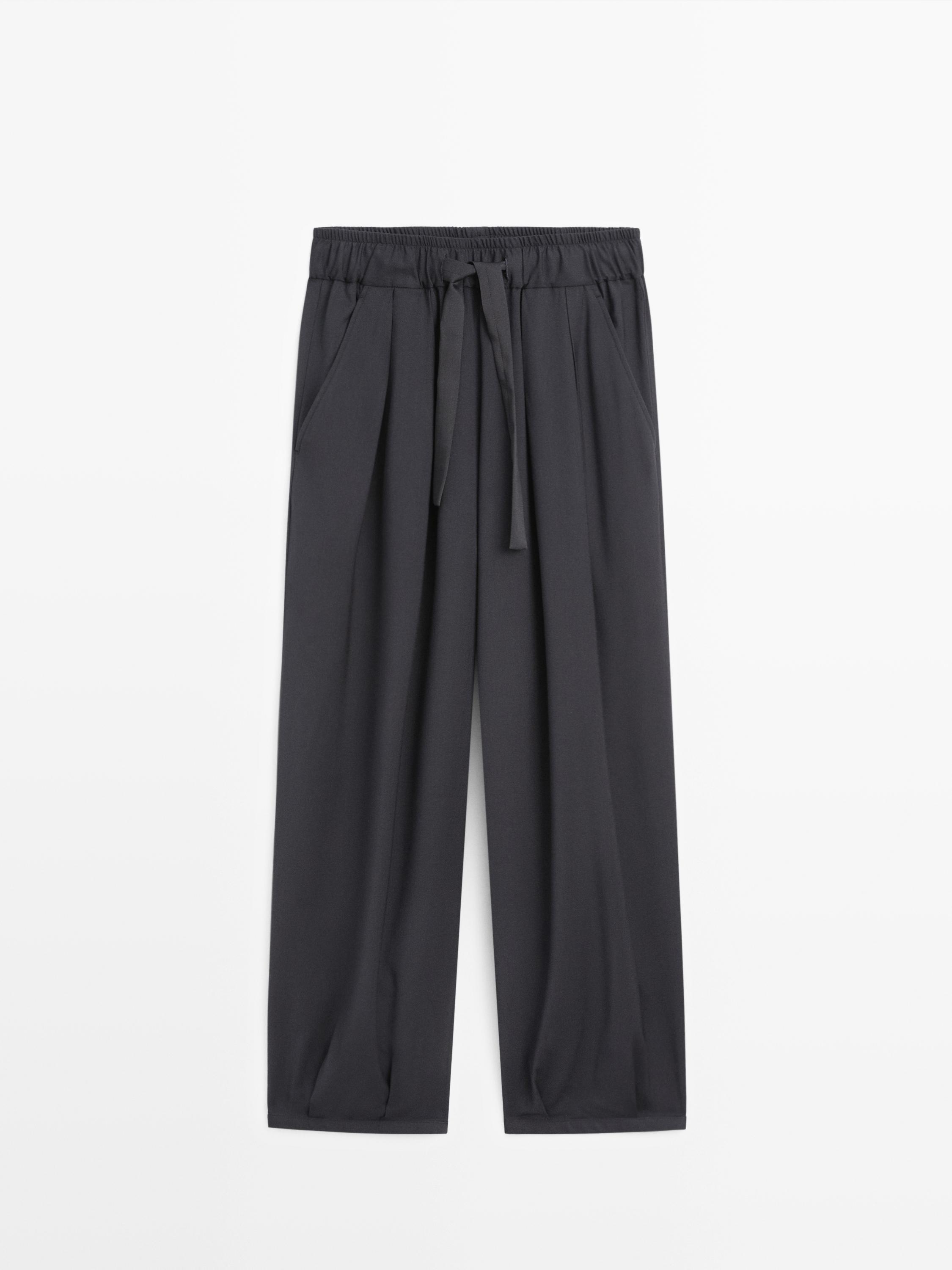 Pantalon large volume à plis
