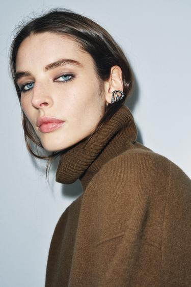 LOT DE 2 BOUCLES D'OREILLES TOUR D'OREILLE À BRILLANTS - Gris anthracite de Zara - Image 1