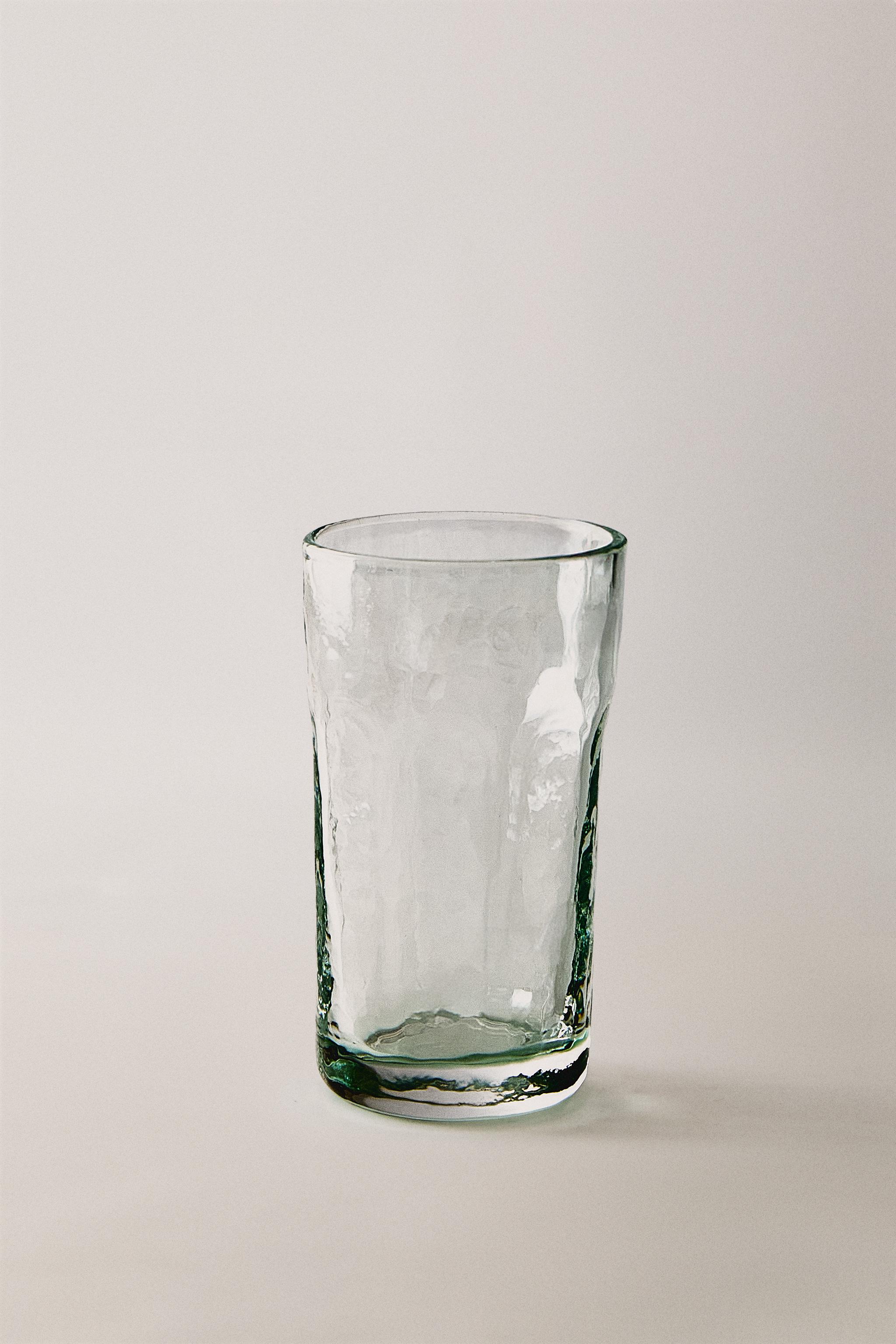 HAMMERED RAISED DESIGN GLASS TUMBLER