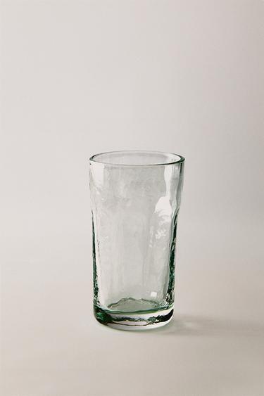 HAMMERED GLASS TUMBLER WITH RAISED DESIGN - Transparent by Zara